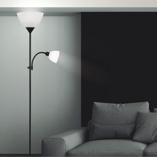 Pie De Salon Kopen Negro C/L 1 X 60W E-27 + 1 X 40W E-14