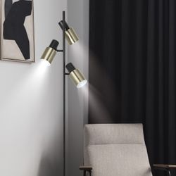 Pie Salon 3L.Maena Negro-Laton 3 X 40W E-14