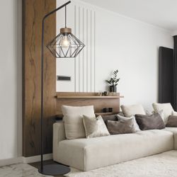 Pie Salon Antibes Negro-Madera 1 X 60W E-27