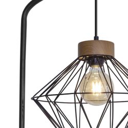 Pie Salon Antibes Negro-Madera 1 X 60W E-27