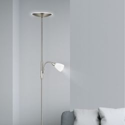 Pie Salon Atos Niquel Satinado Led 18W 4000K + 1X40W E-14