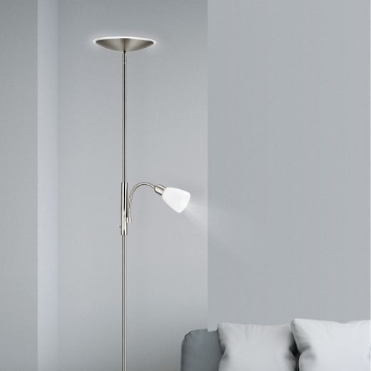 Pie Salon Atos Niquel Satinado Led 18W 4000K + 1X40W E-14