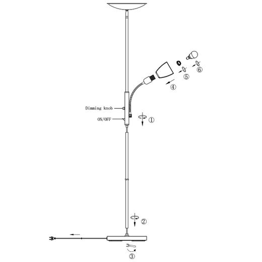 Pie Salon Atos Niquel Satinado Led 18W 4000K + 1X40W E-14