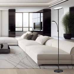 Pie Salon Elton Negro Led 25W+5W 2000Lm 4000/3000K