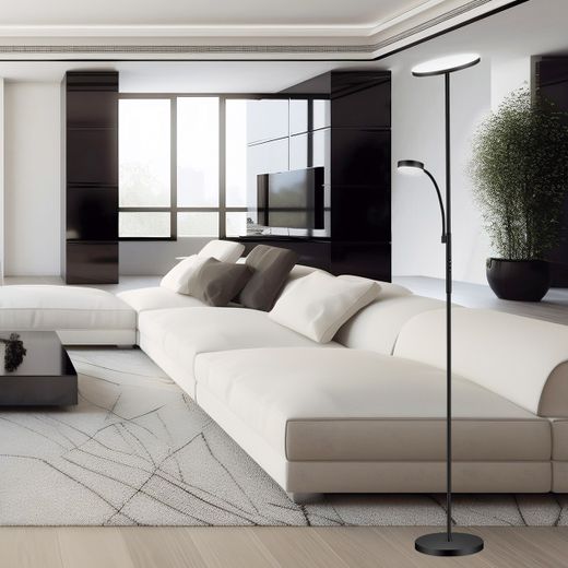 Pie Salon Elton Negro Led 25W+5W 2000Lm 4000/3000K