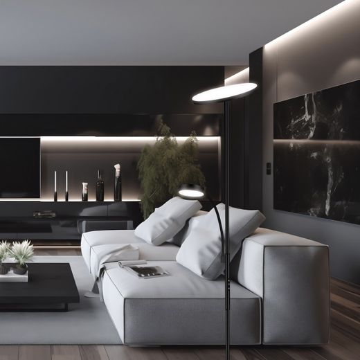 Pie Salon Elton Negro Led 25W+5W 2000Lm 4000/3000K