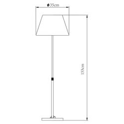 Pie Salon Kendal Negro-Latón 1 X 60W E-27