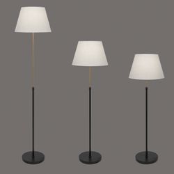 Pie Salon Kendal Negro-Latón 1 X 60W E-27