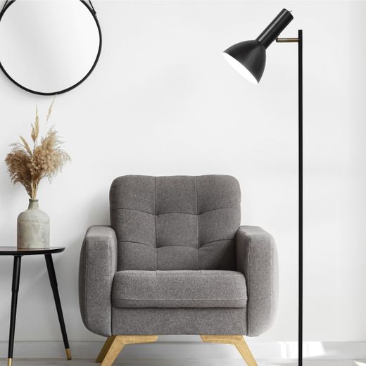 Pie Salon Lumiere Negro 1 X 60W E-27