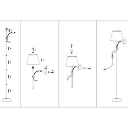 Pie Salon Sisto Blanco 1 X 60W E-27 + 1 X 40W E-14
