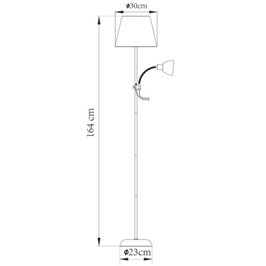 Pie Salon Sisto Blanco 1 X 60W E-27 + 1 X 40W E-14
