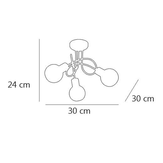 Plafon 3L Opal Cuero 3 X 40W E-14