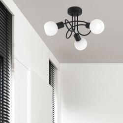 Plafon 3L Opal Negro Mate 3 X 40W E-14