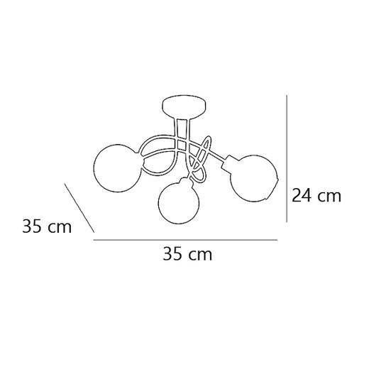 Plafon 3L Rolo Cuero 3 X 40W G-9