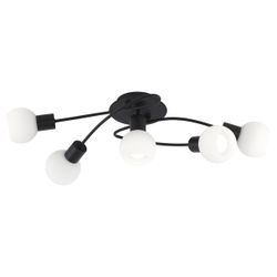 Plafon 5L Opal Negro Mate 5 X 40W E-14