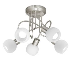 Plafon 5L Opal Niquel Satin. 5 X 40W E-14