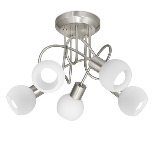 Plafon 5L Opal Niquel Satin. 5 X 40W E-14