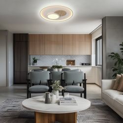 Plafon Led Tana Blanco-Madera Led 90W 3000/4000/6000K