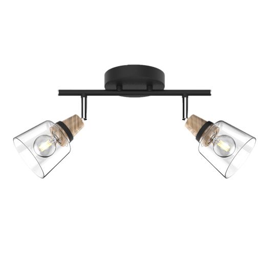 Regleta 2L Indigo Negro-Madera 2 X 40W E-14