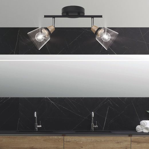 Regleta 2L Indigo Negro-Madera 2 X 40W E-14