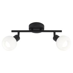 Regleta 2L Opal Negro Mate 2 X 40W E-14