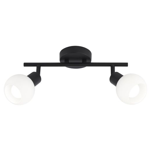 Regleta 2L Opal Negro Mate 2 X 40W E-14