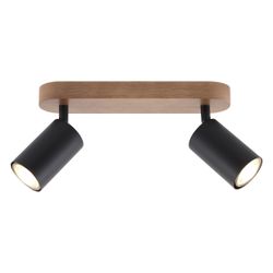 Regleta 2L Pireo Negro-Madera 2 X 50W Gu-10