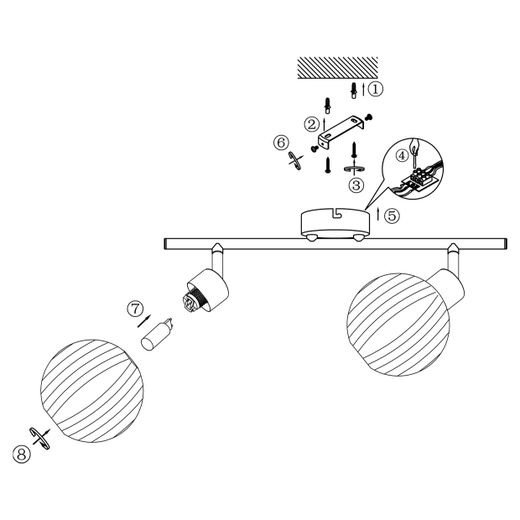 Regleta 2L Rolo Cromo 2 X 40W G-9