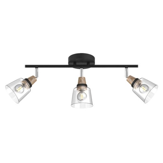 Regleta 3L Indigo Negro-Madera 3 X 40W E-14