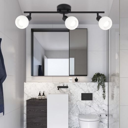 Regleta 3L Opal Negro Mate 3 X 40W E-14