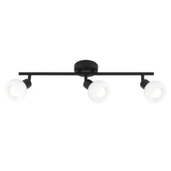 Regleta 3L Opal Negro Mate 3 X 40W E-14