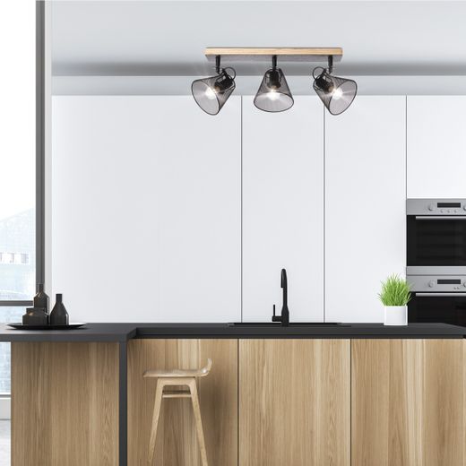 Regleta 3L Utrech Negro 3 X 40W E-14