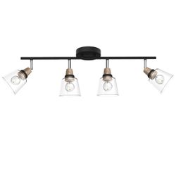 Regleta 4L Indigo Negro-Madera 4 X 40W E-14