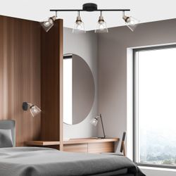 Regleta 4L Indigo Negro-Madera 4 X 40W E-14