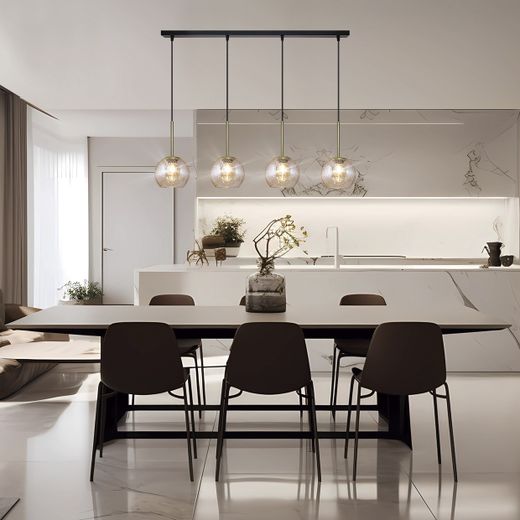 Regleta 4L.Cacela Negro-Ambar 4 X 60W E-27