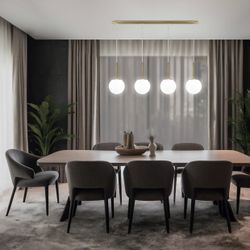 Regleta 4L.Portile Latón-Opal 4 X 40W E-14