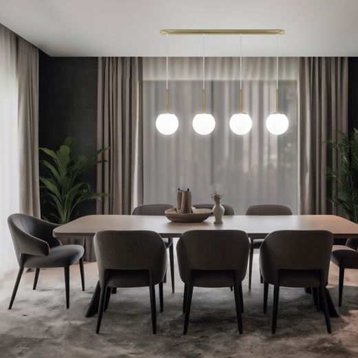 Regleta 4L.Portile Latón-Opal 4 X 40W E-14