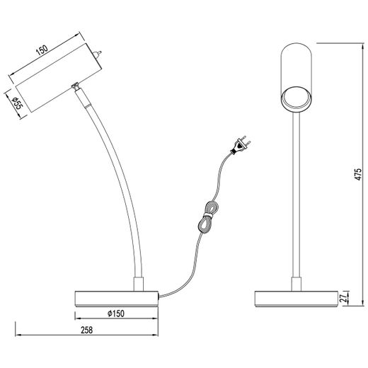 Sobremesa Antia Laton 1 X 50W Gu10