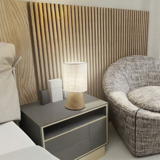 Sobremesa Aosta Beig/Madera 1 X 60W E-27