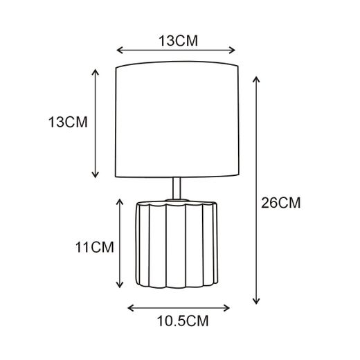 Sobremesa Barlow Gris 1 X 40W E-14