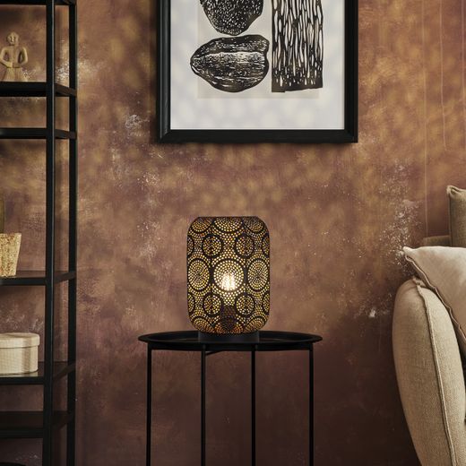 Sobremesa Bisbe Negro Oro 1 X 60W E-27