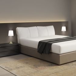 Sobremesa Bolton  Cuero/Blanco 1 X 40W E-14