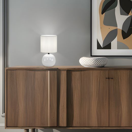 Sobremesa Ceramica Zión Blanco 1 X 40W E-14