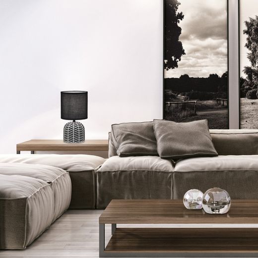 Sobremesa Darren Negro/Blanco 1 X 40W E-14