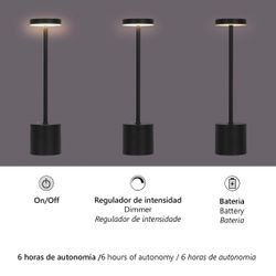 Sobremesa Freya Negro  Led 3W 20-30Lm 3000K