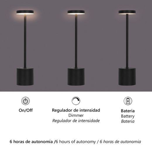 Sobremesa Freya Negro  Led 3W 20-30Lm 3000K