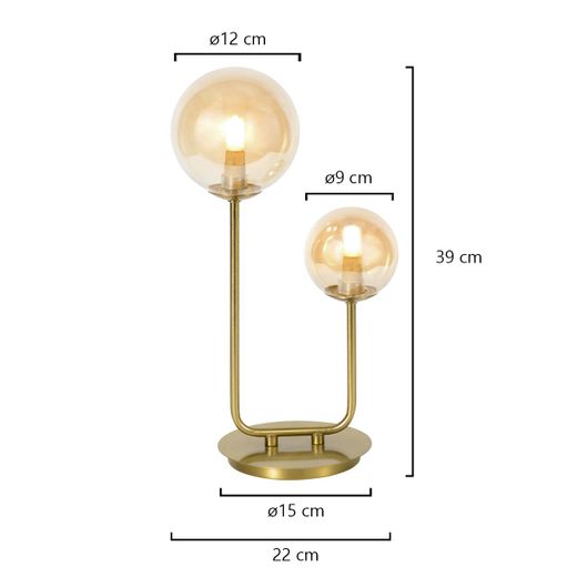 Sobremesa Galaxia Latón Ambar 2 X 28W G-9