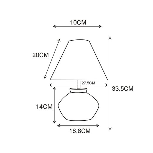 Sobremesa Larry Piedra Gris 1 X 40W E-14