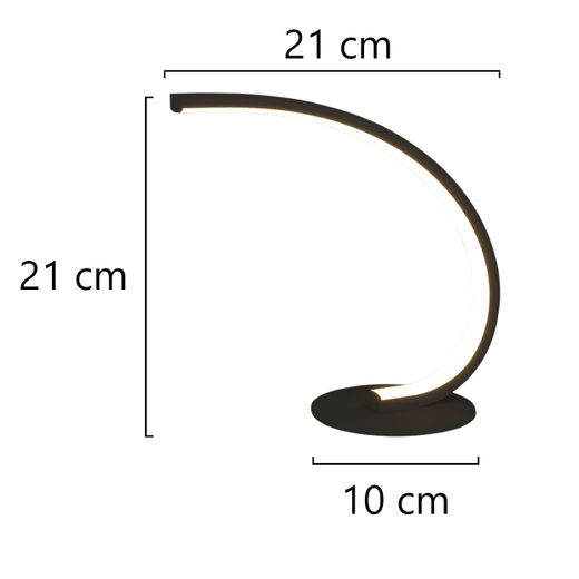 Sobremesa Led Naquel Negro Led 7W 200Lm 4000K