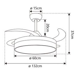 Ventilador Henry Xxl Blanco 60Cms  4 Palas